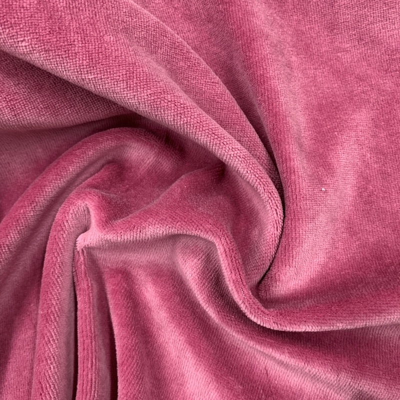 Soft velour fabric with short pile texture